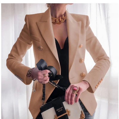 CÉLENE™ DOUBLE-BREASTED BLACK BLAZER