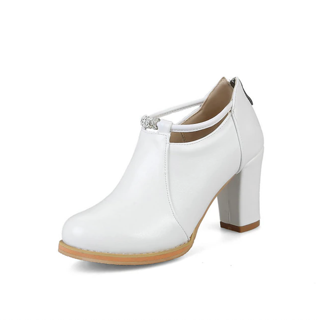 PENELOPE™ WOMEN'S RETRO ROUND TOE LEATHER HEELS