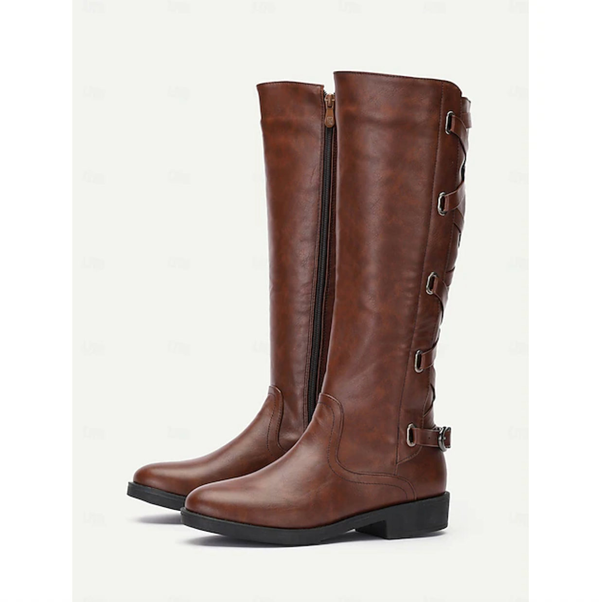 VIXEN™ WOMEN'S BUCKLE DETAIL MOTORCYCLE KNEE-HIGH BOOTS