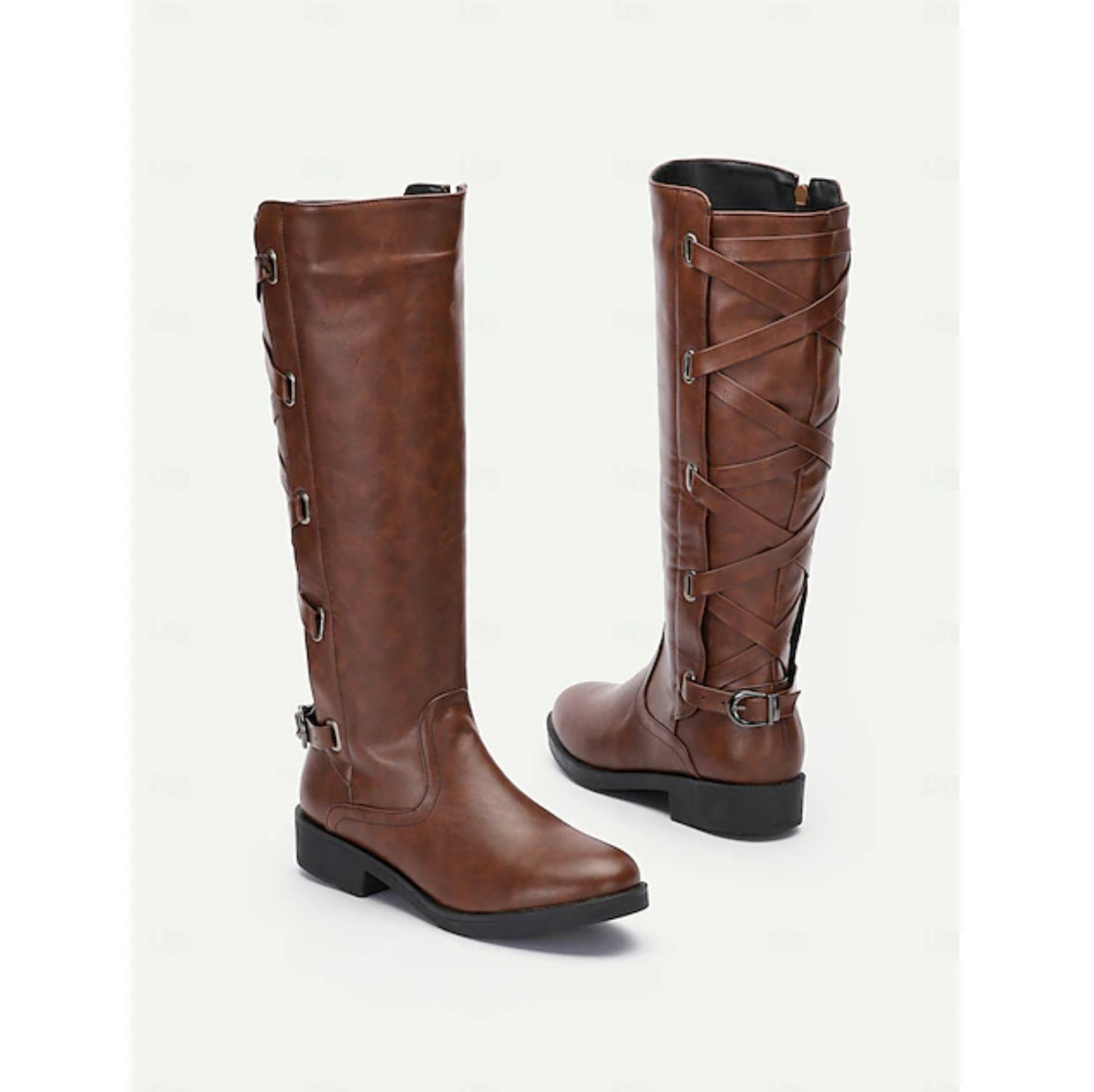 VIXEN™ WOMEN'S BUCKLE DETAIL MOTORCYCLE KNEE-HIGH BOOTS