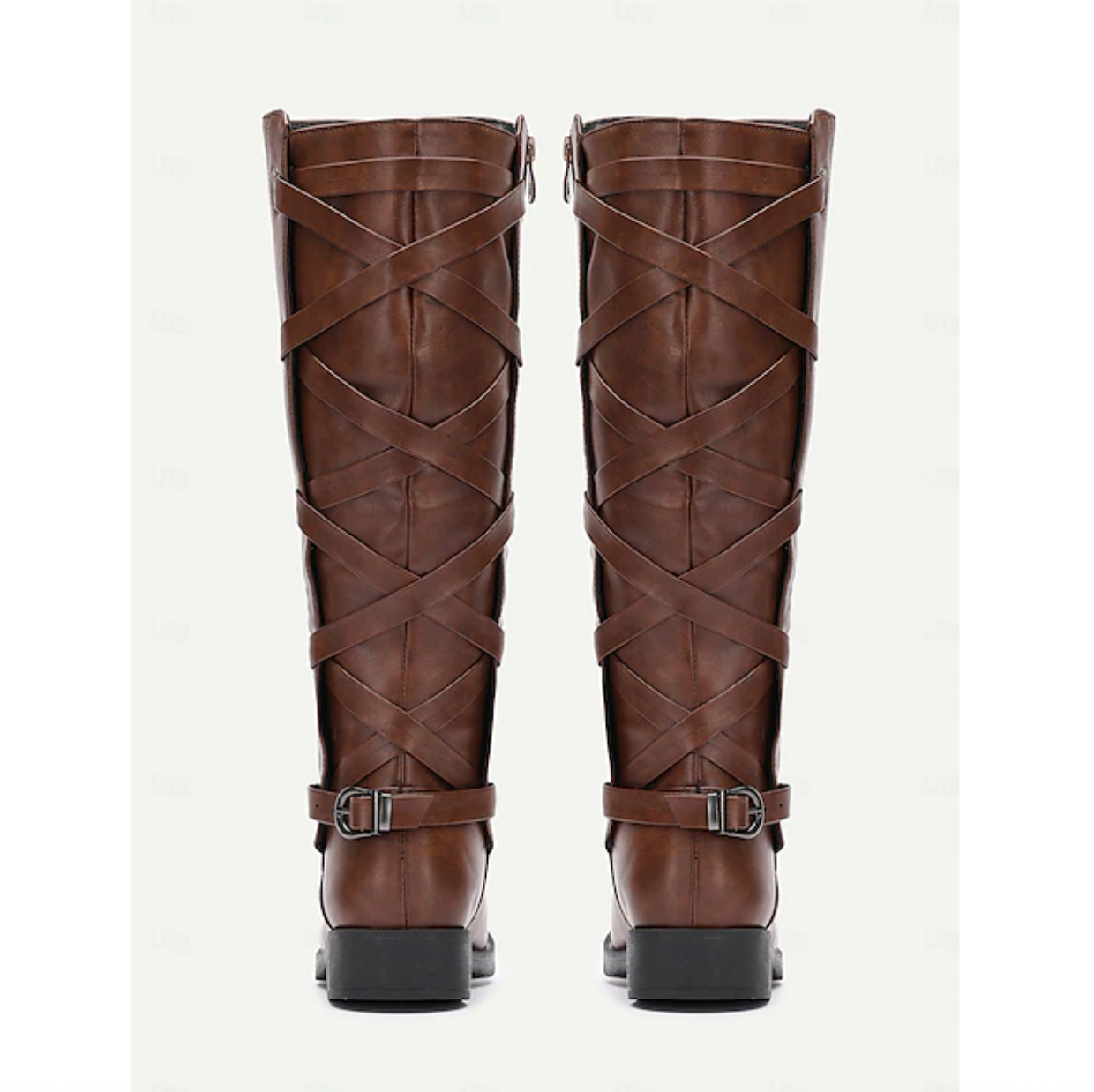 VIXEN™ WOMEN'S BUCKLE DETAIL MOTORCYCLE KNEE-HIGH BOOTS