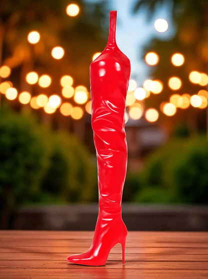 SCARLETTA™ WOMEN'S RED PATENT LEATHER STILETTO BOOTS