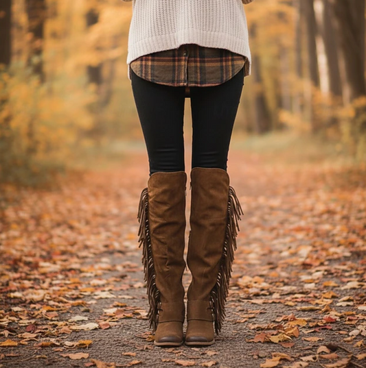 MONTANA™ WOMEN'S KNEE-HIGH BUCKLE STRAP WESTERN BOOTS