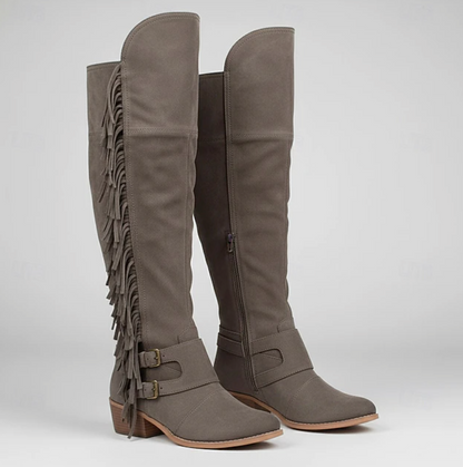 MONTANA™ WOMEN'S KNEE-HIGH BUCKLE STRAP WESTERN BOOTS