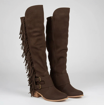 MONTANA™ WOMEN'S KNEE-HIGH BUCKLE STRAP WESTERN BOOTS