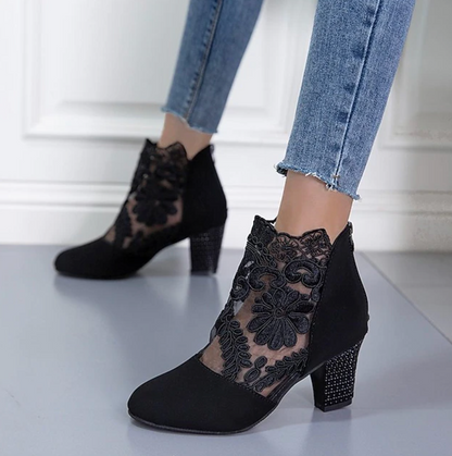 OPHELIAS™ WOMEN'S LACE EMBROIDERED ANKLE BOOTS