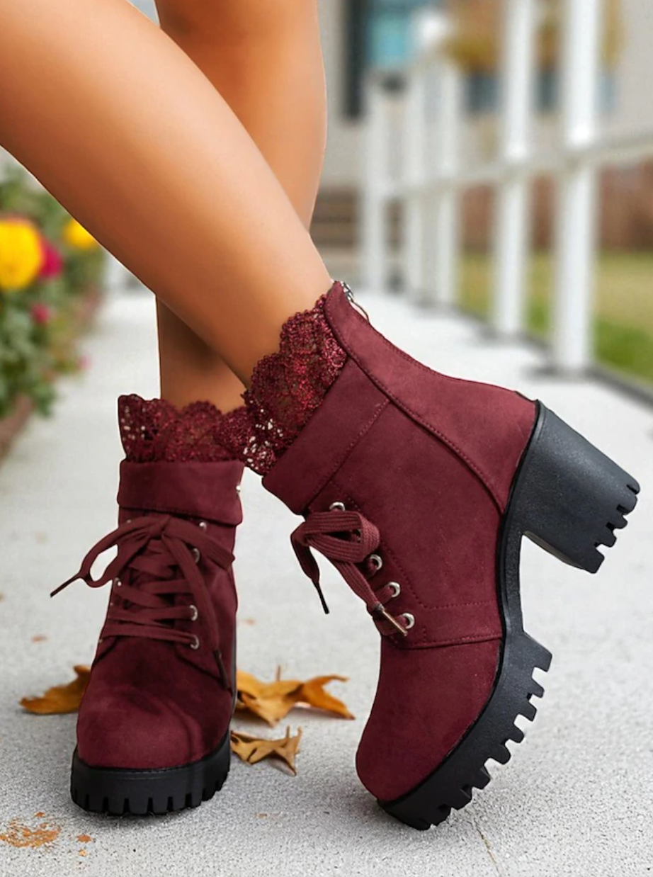 MAIA™ WOMEN'S BROWN FAUX SUEDE VINTAGE ANKLE BOOTS