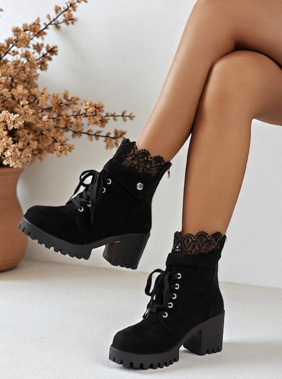 MAIA™ WOMEN'S BROWN FAUX SUEDE VINTAGE ANKLE BOOTS