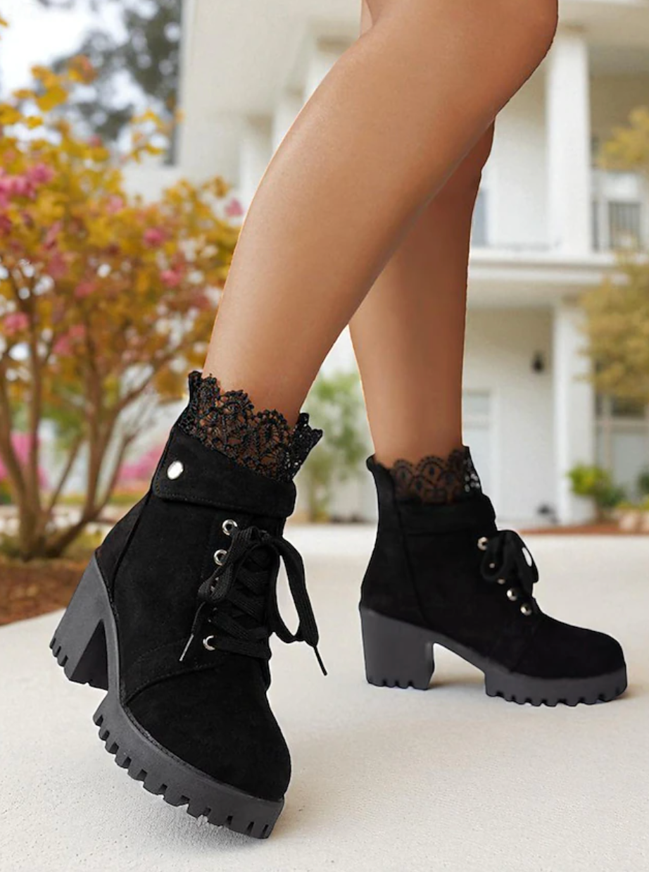 MAIA™ WOMEN'S BROWN FAUX SUEDE VINTAGE ANKLE BOOTS