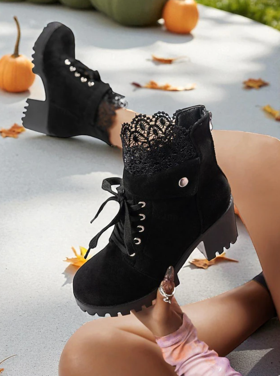 MAIA™ WOMEN'S BROWN FAUX SUEDE VINTAGE ANKLE BOOTS