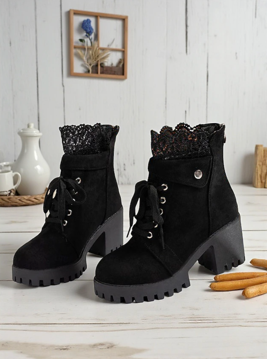 MAIA™ WOMEN'S BROWN FAUX SUEDE VINTAGE ANKLE BOOTS