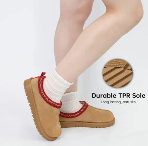 COZY SUEDE BRAIDED FLUFFY FUR SLIP-ON SHOES