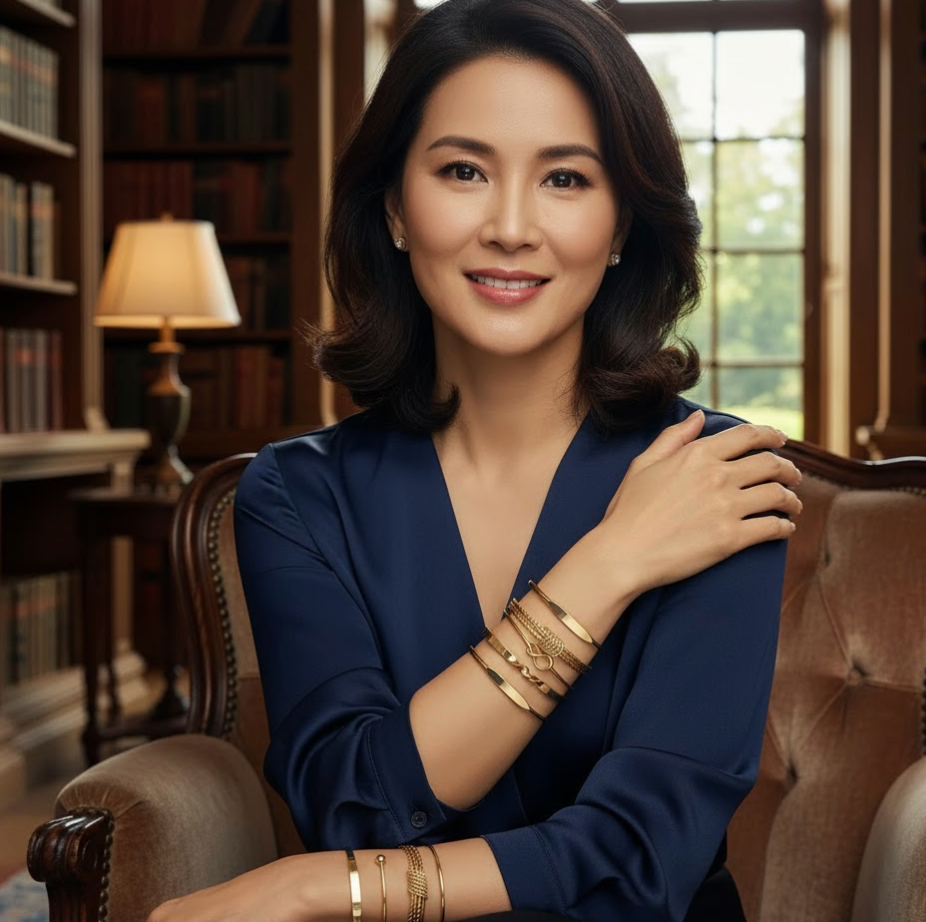 ARCÉTTA FORM™ — 5PCS GEOMETRIC GLOSSY BANGLE & CUFF BRACELET SET