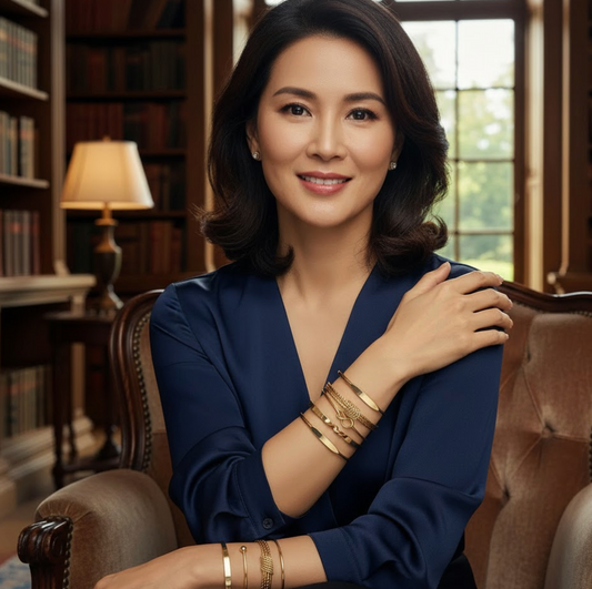 ARCÉTTA FORM™ — 5PCS GEOMETRIC GLOSSY BANGLE & CUFF BRACELET SET