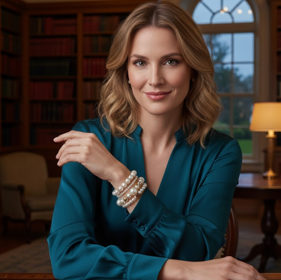 LUMIÈRE PEARL™ — ELEGANT WHITE 4PCS PEARL BEADED HANDMADE BRACELET SET