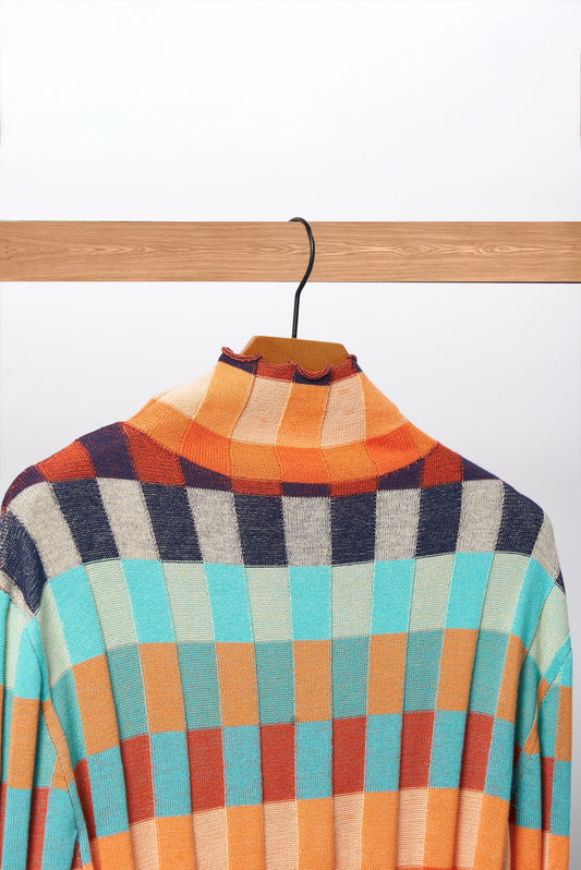 ANAYAH™ – HIGH NECK PATCHWORK ELEGANCE CASHMERE COUTURE