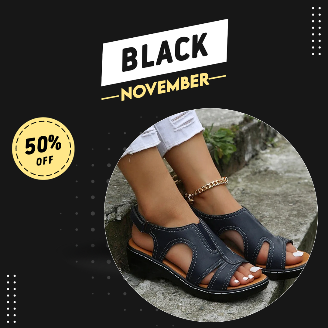 PREMIUM™ ORTHOPEDIC LEATHER WEDGE SANDALS 🎁 NOVEMBER SALE