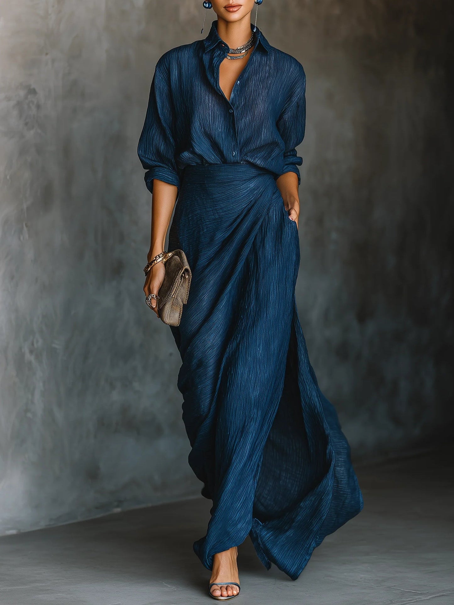 CIELO™ | ELEGANT SHIRT AND LONG SKIRT SET