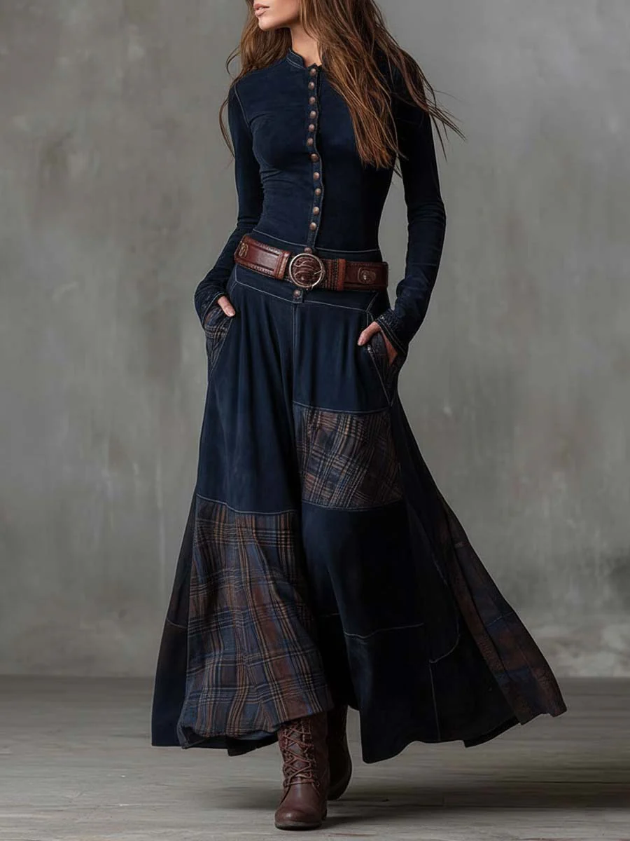 LILY™ | BELTED SUEDE MAXI DRESS