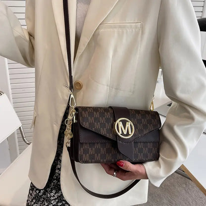 AUDREY™ RETRO LETTER BUCKLE GRAPHIC CROSSBODY BAG