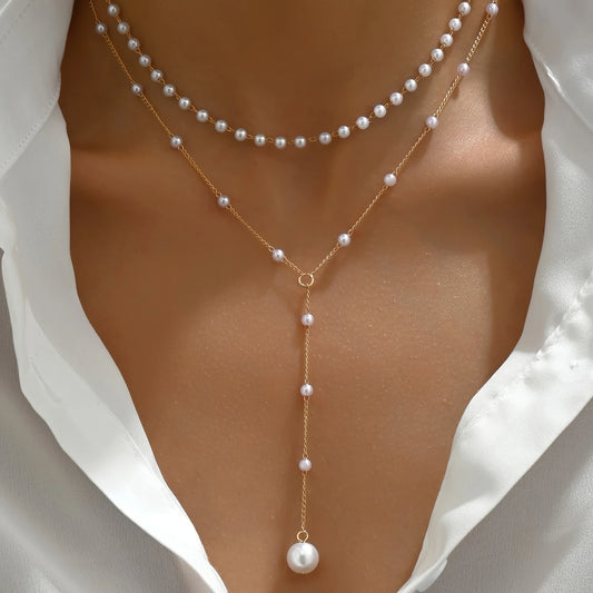 PEARLÉA LUXE™ — 1PC VINTAGE DOUBLE-LAYER TASSEL NECKLACE