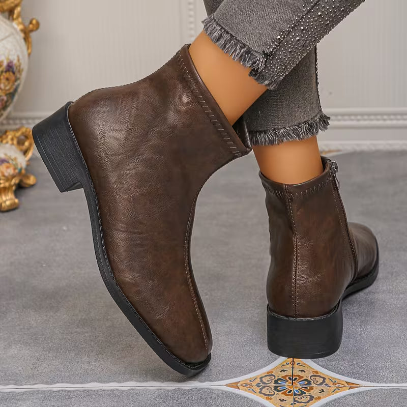 QUINBY™ WOMEN'S LOW-HEEL STRETCH ANKLE BOOTS