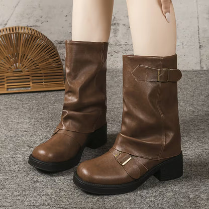 BLAXE™ WOMEN'S RETRO BUCKLE LIGHTWEIGHT PILE BOOTS