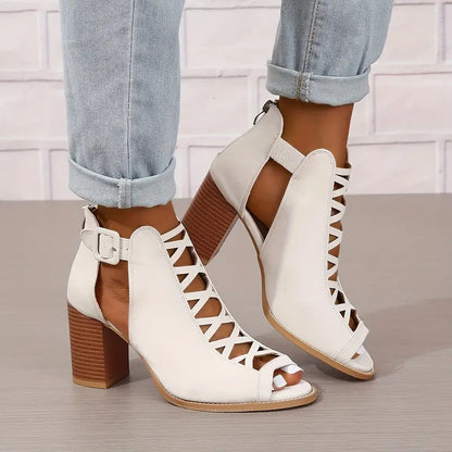 TERRI™ WOMEN'S COMFY CHUNKY HEEL FAUX SANDALS