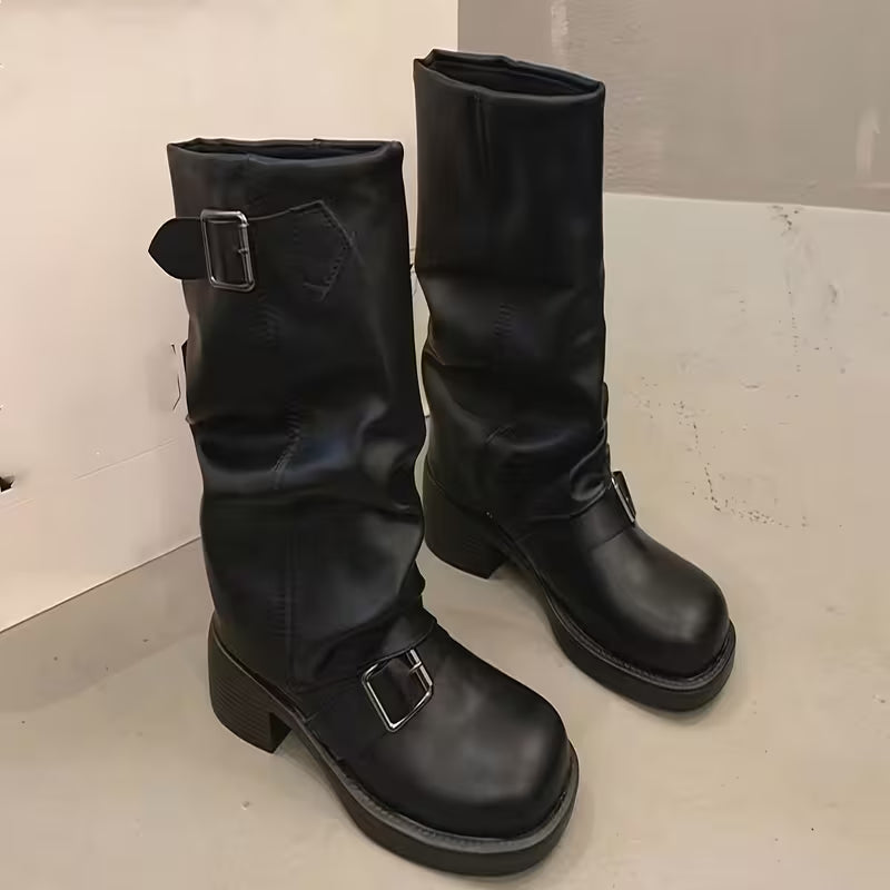 BLAXE™ WOMEN'S RETRO BUCKLE LIGHTWEIGHT PILE BOOTS