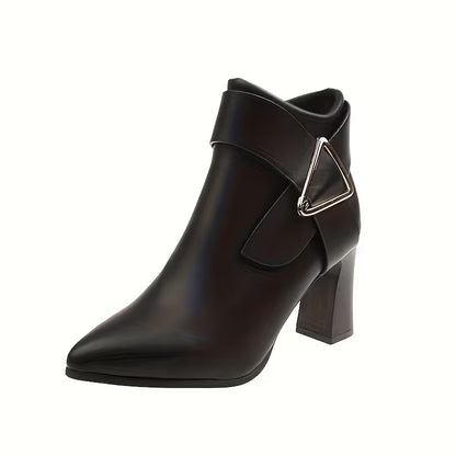 WREN™ WOMEN'S THICK HEEL POINTED TOE ANKLE BOOTS