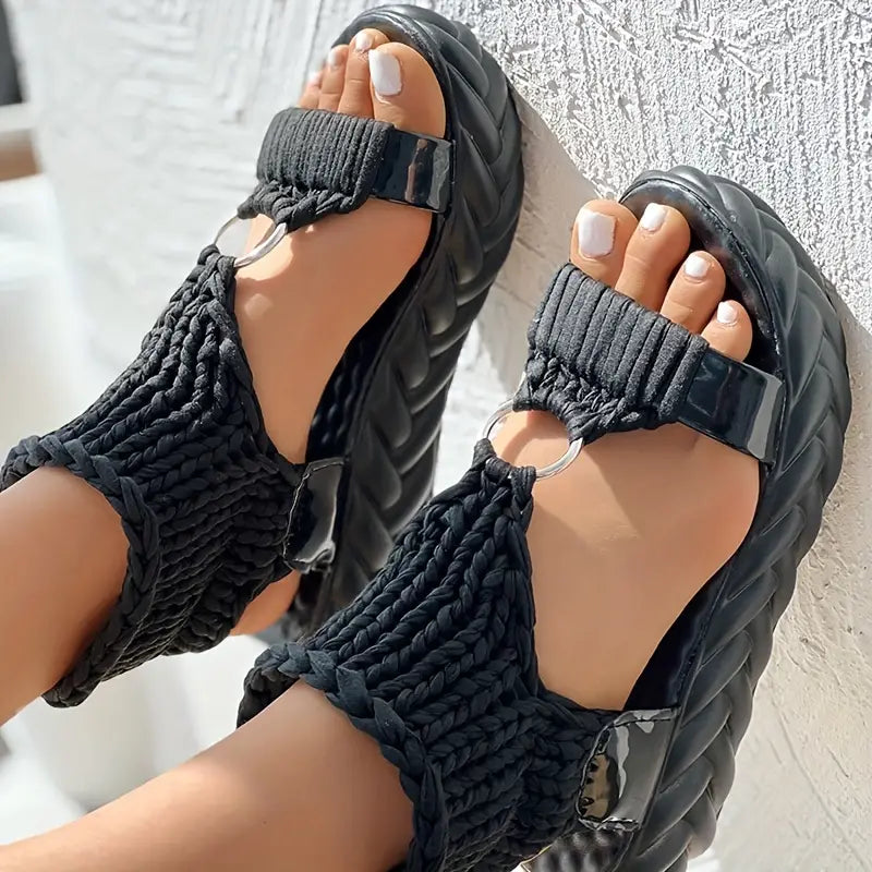 COONDLE™ CROCHET PLATFORM SANDALS