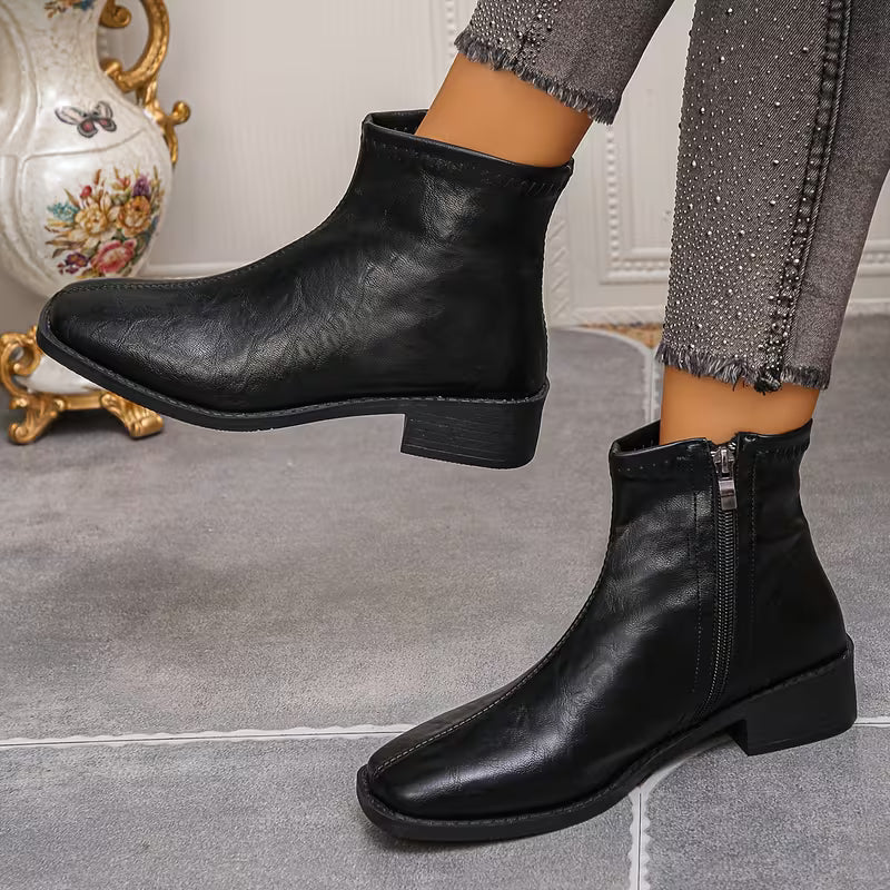 QUINBY™ WOMEN'S LOW-HEEL STRETCH ANKLE BOOTS