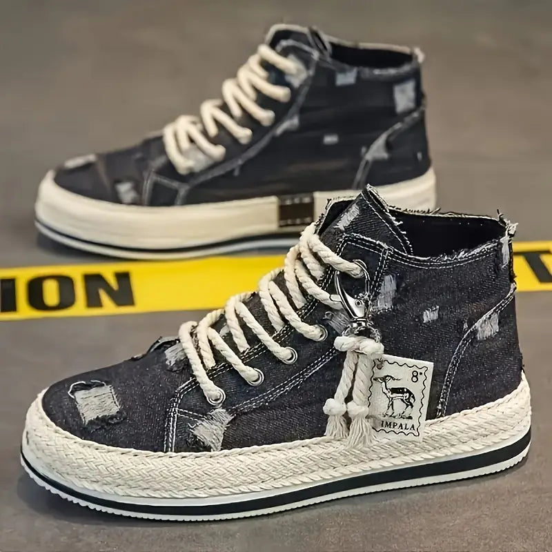 COMFY VINTAGE RETRO HIGH-TOP CANVAS SKATE SHOES