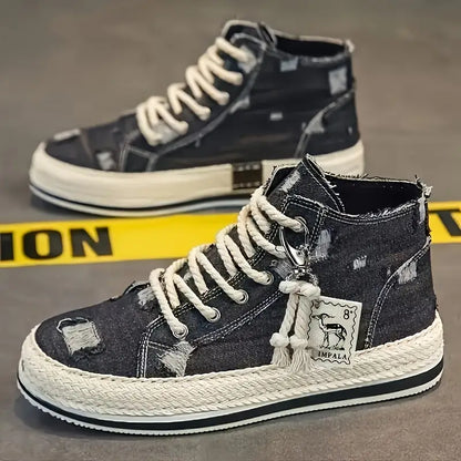 COMFY VINTAGE RETRO HIGH-TOP CANVAS SKATE SHOES