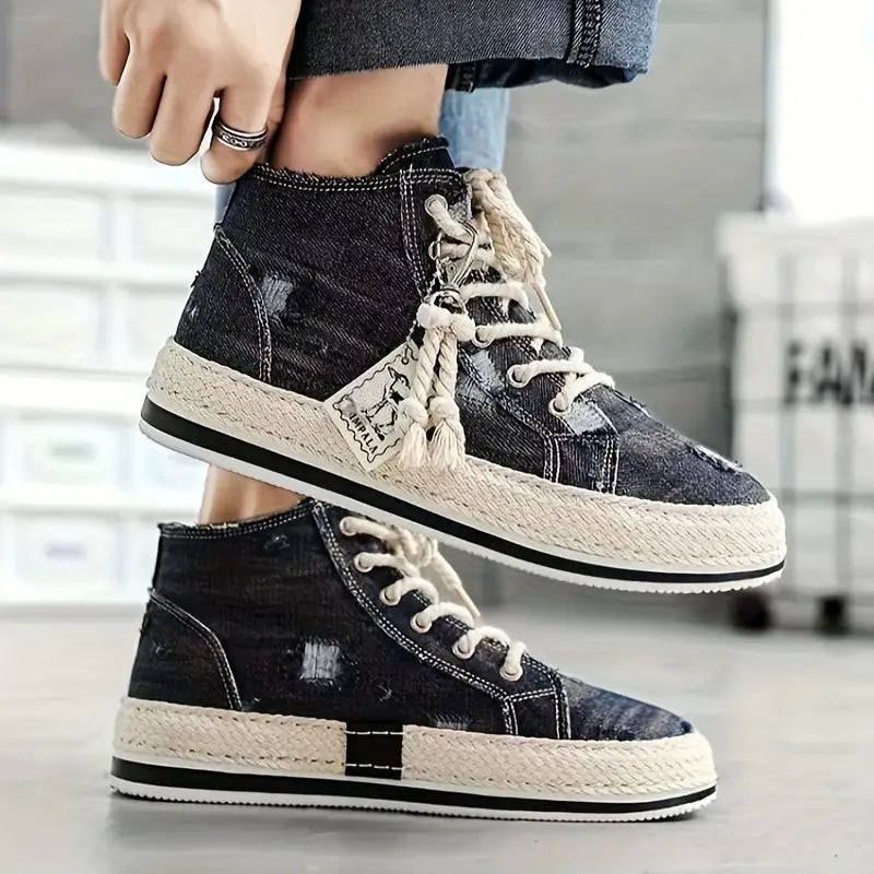 COMFY VINTAGE RETRO HIGH-TOP CANVAS SKATE SHOES