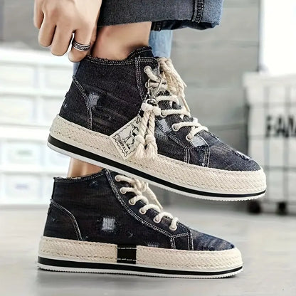 COMFY VINTAGE RETRO HIGH-TOP CANVAS SKATE SHOES