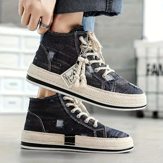 COMFY VINTAGE RETRO HIGH-TOP CANVAS SKATE SHOES