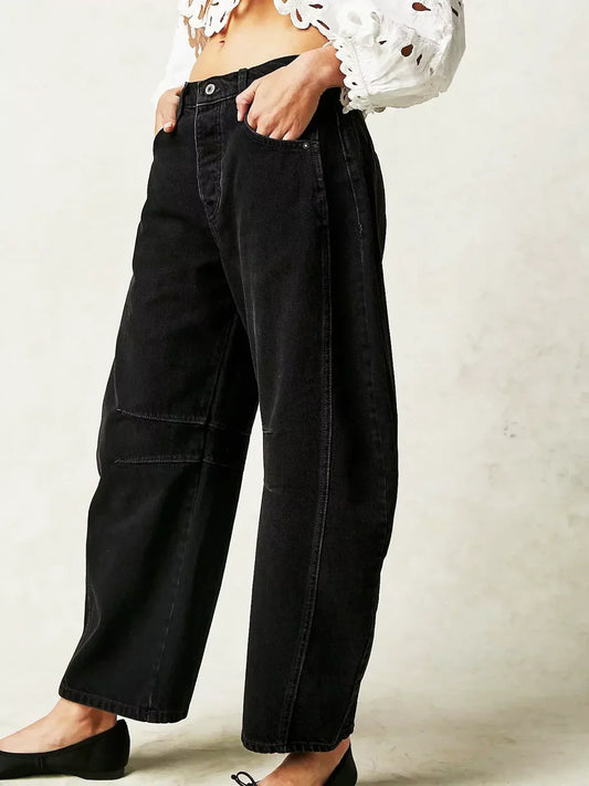 TAVIRA™ LEOPARD BARREL JEANS