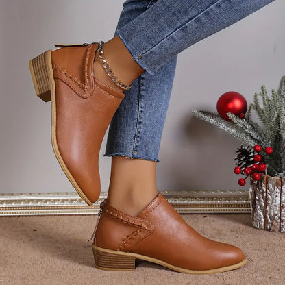 LYRIS™ PREMIUM RETRO POINTED TOE SHORT BOOTS