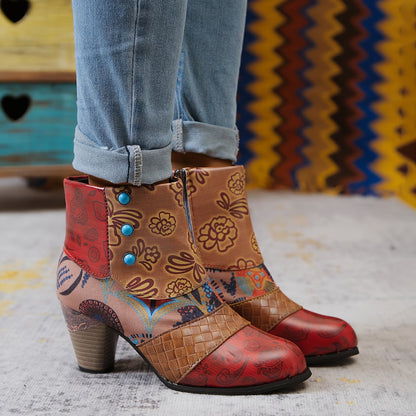 ZARA™ WOMEN'S ETHNIC STYLE ZIPPER ANKLE BOOTS