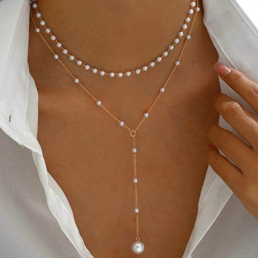 PEARLÉA LUXE™ — 1PC VINTAGE DOUBLE-LAYER TASSEL NECKLACE