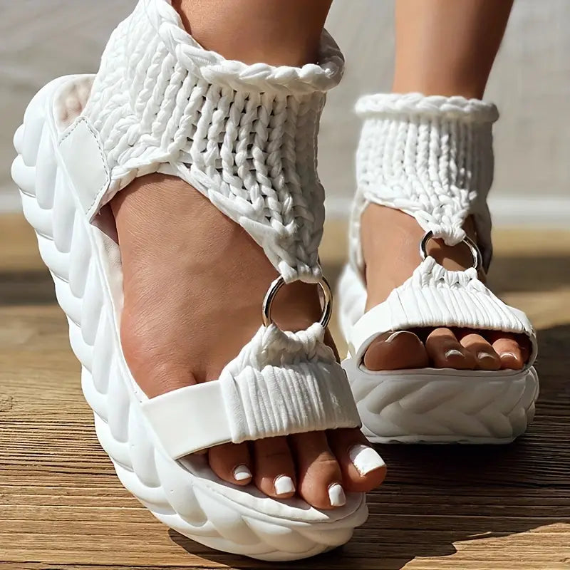 COONDLE™ CROCHET PLATFORM SANDALS