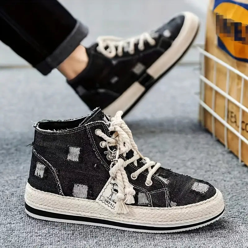 COMFY VINTAGE RETRO HIGH-TOP CANVAS SKATE SHOES
