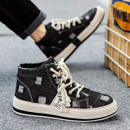 COMFY VINTAGE RETRO HIGH-TOP CANVAS SKATE SHOES