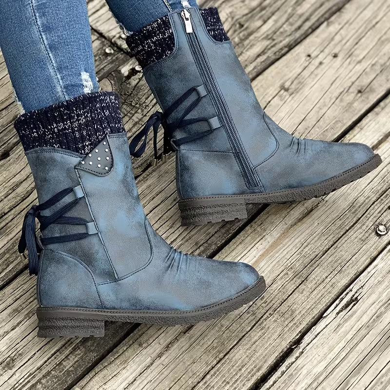 HAZELIE AUTUMN BOOTS - Vintage Mid-Calf & Elastic