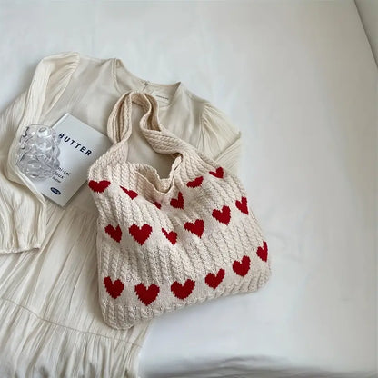 SARAH™ LOVE HEART PATTERN TOTE BAG