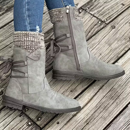 HAZELIE AUTUMN BOOTS - Vintage Mid-Calf & Elastic