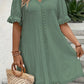 CYRENA™ PLUS SIZE ELEGANT V NECK TUNIC DRESS