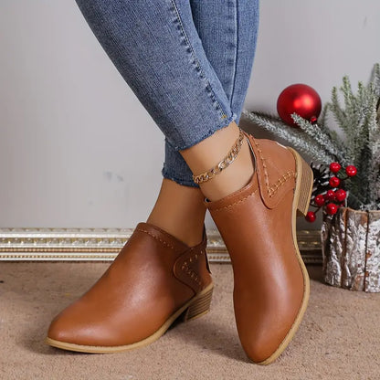 LYRIS™ PREMIUM RETRO POINTED TOE SHORT BOOTS