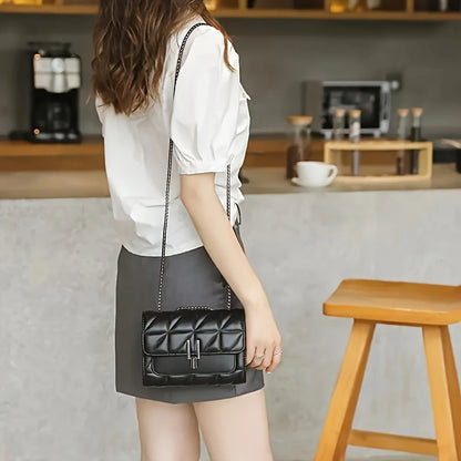 NOIR TARTANE™ — ELEGANT BLACK MINI TARTAN CROSSBODY BAG